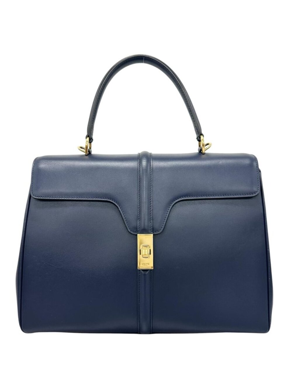 Celine Classic 16 Handbag Leather Blue 2-Way